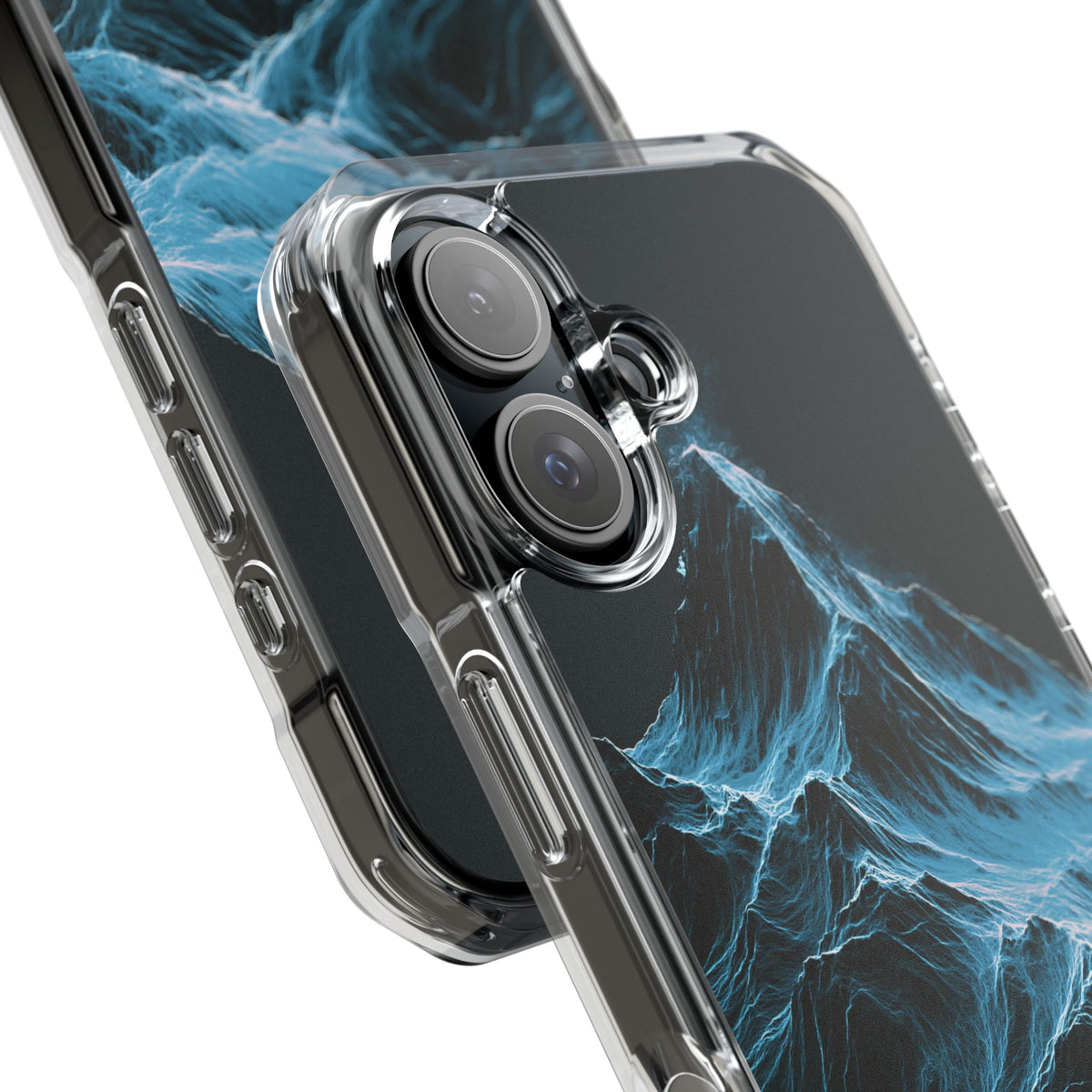 Nordic Frost Peak · Clear Impact Magnetic Phone Case for iPhone · Blue