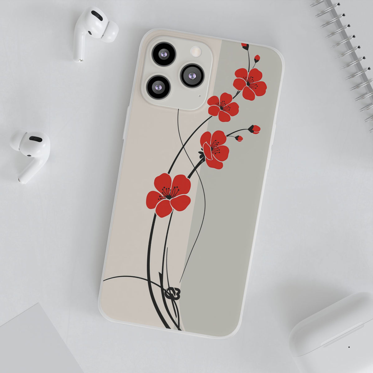 Scarlet Bloom Minimal · Lite Phone Case for iPhone ·  Red
