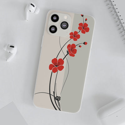 Scarlet Bloom Minimal · Lite Phone Case for iPhone ·  Red