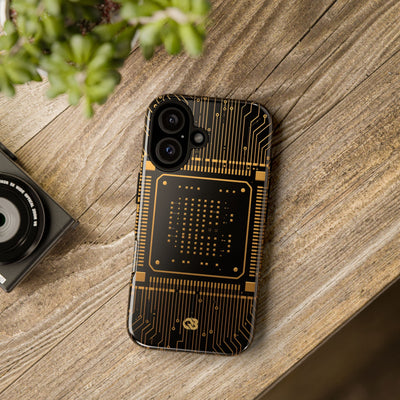Gold Tough Phone Case for iPhone - Cyber Gold Processor