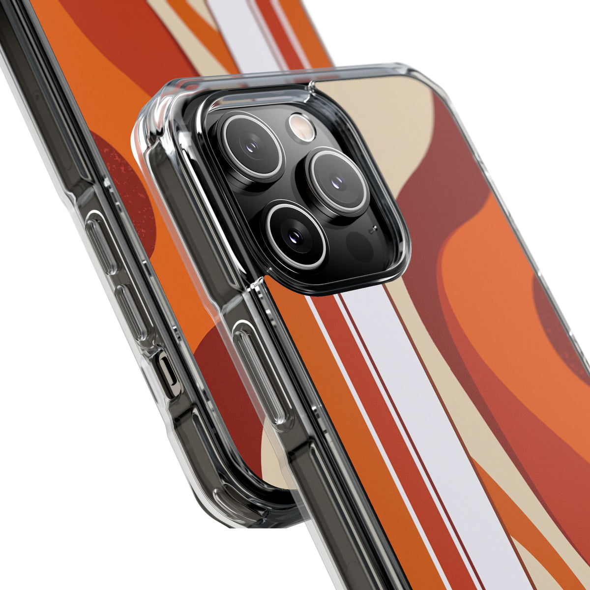 Terracotta Strata · Clear Impact Magnetic Phone Case for iPhone · Orange