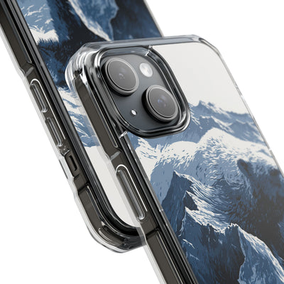 Fjord Summit Bear · Clear Impact Magnetic Phone Case for iPhone · Blue
