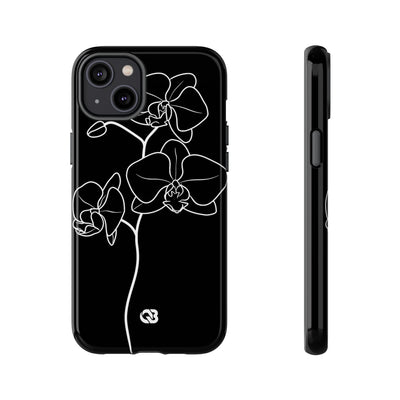 Black Tough Phone Case for iPhone - Noir Alabaster Orchid