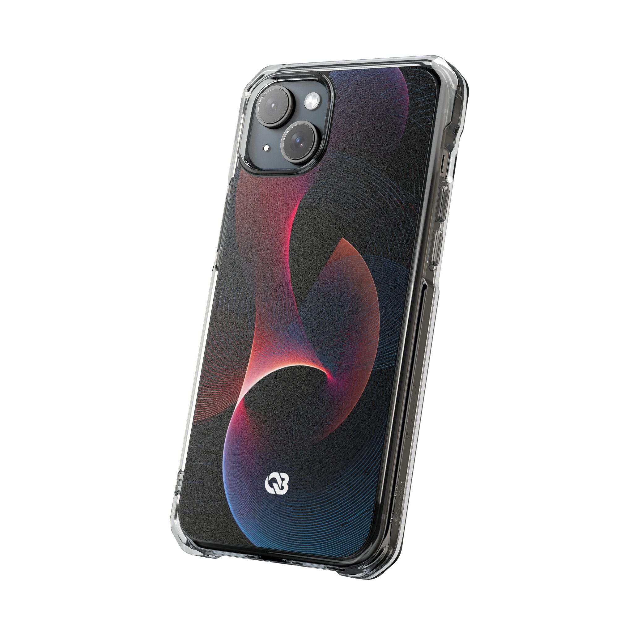 Black Impact MagSafe Phone Case for iPhone - Cobalt Crimson Flux