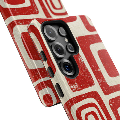 Vermilion Block Motif · Tough Phone Case for Samsung · Red