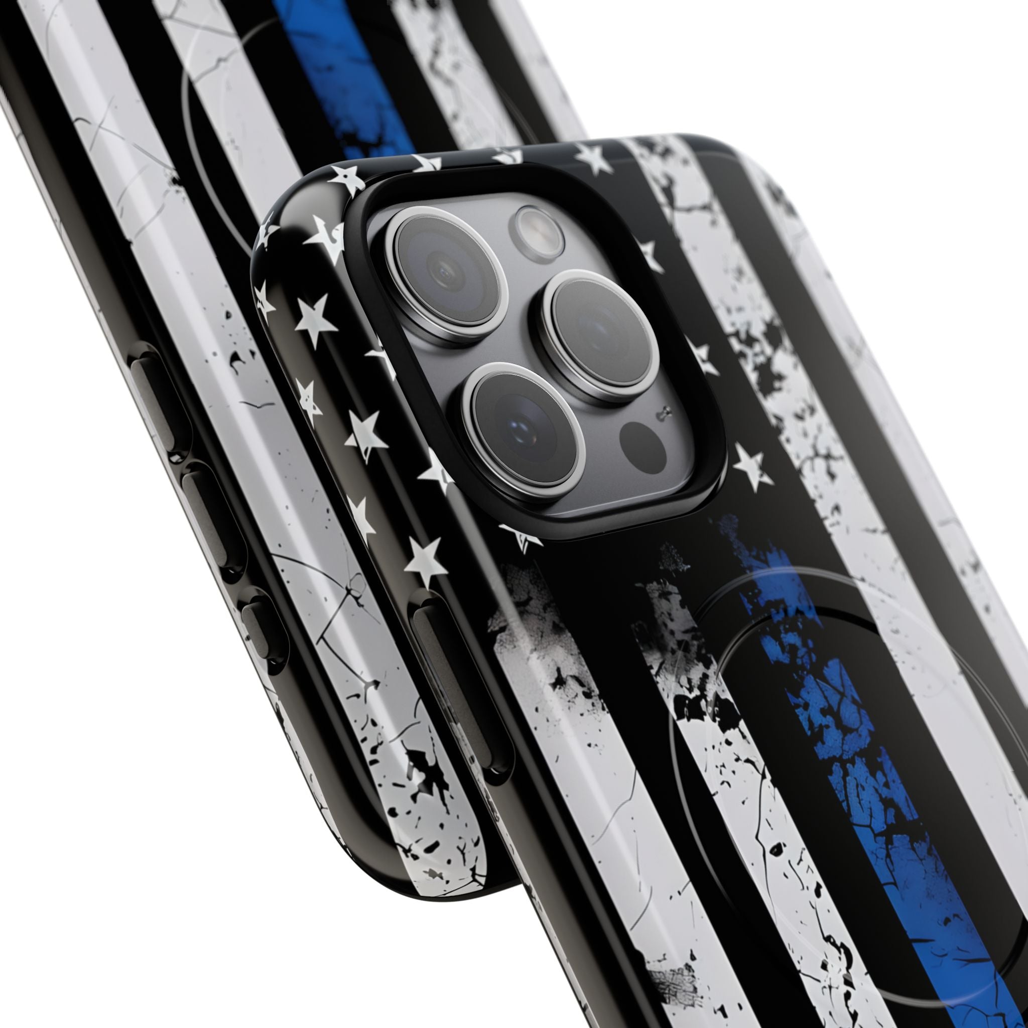 Blau gestreifte Flagge iPhone 15 Pro Max Case - Tough+