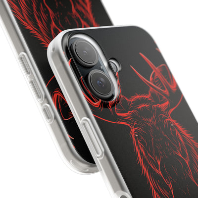 Nordic Moose Contour · Lite Phone Case for iPhone ·  Red
