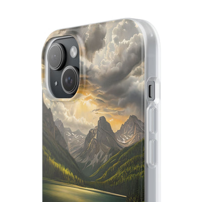 Gilded Mountain Lake · Soft Phone Case for iPhone