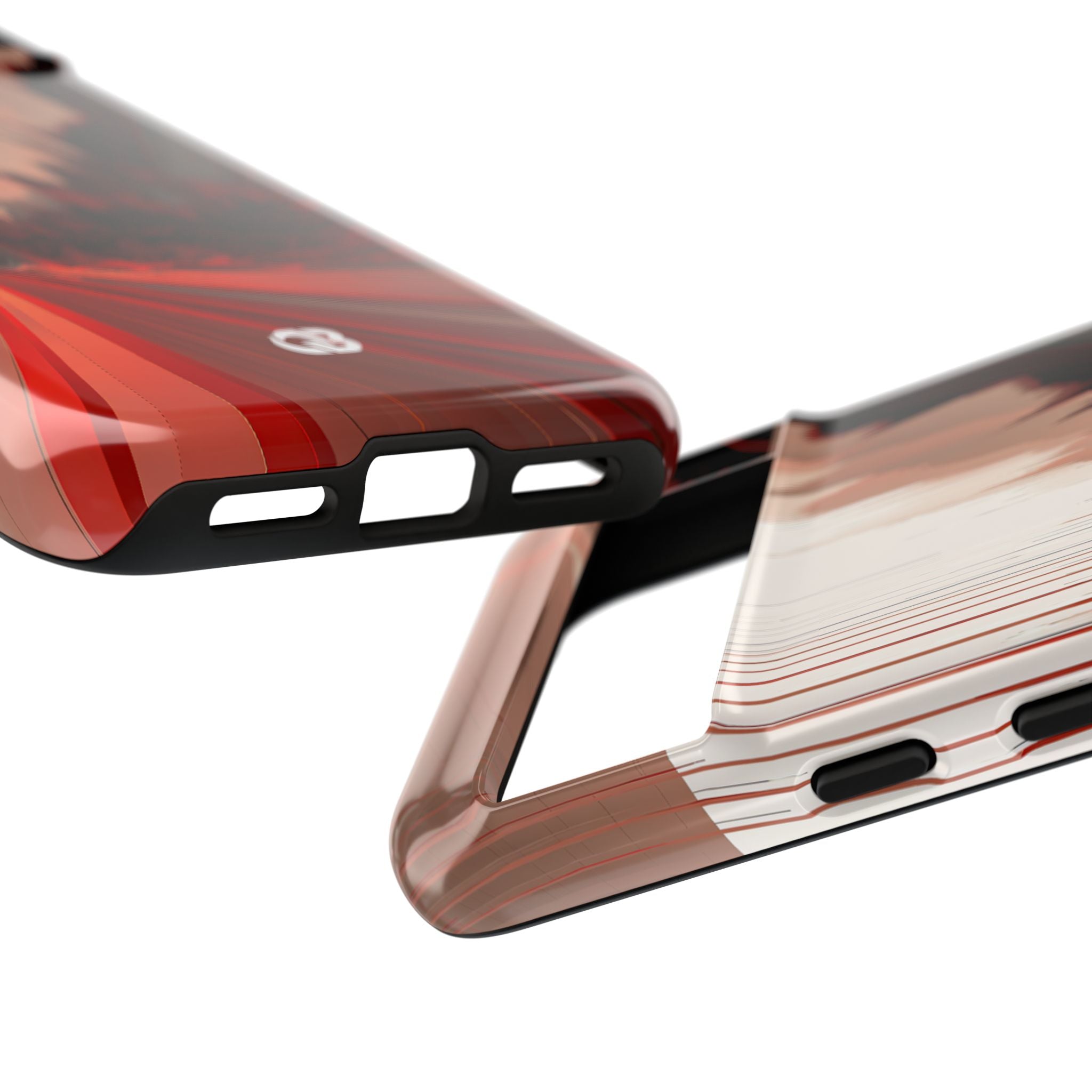 Red Tough Phone Case for Google Pixel - Crimson Pulse Horizon
