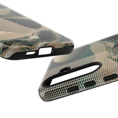 Green Tough Phone Case for Samsung - Lunar Moss Topography