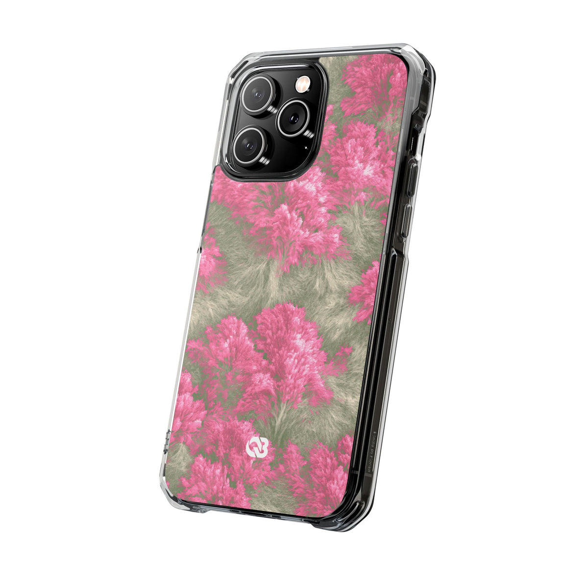 Digital Blossom · Clear Impact Magnetic Phone Case for iPhone · Pink
