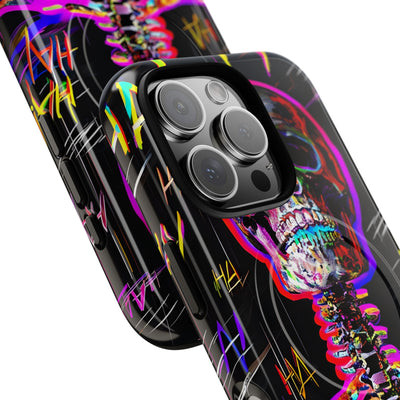 Neon Glitch Skeleton · Tough+ Coque de téléphone pour iPhone · Magsafe