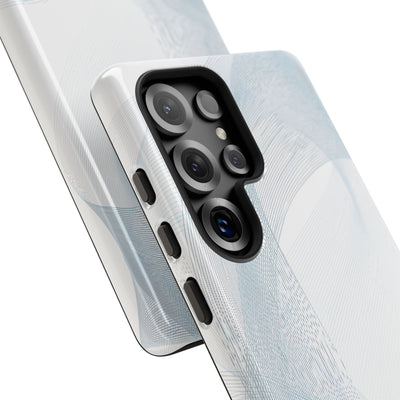 White Tough Phone Case for Samsung - Arctic Line Current