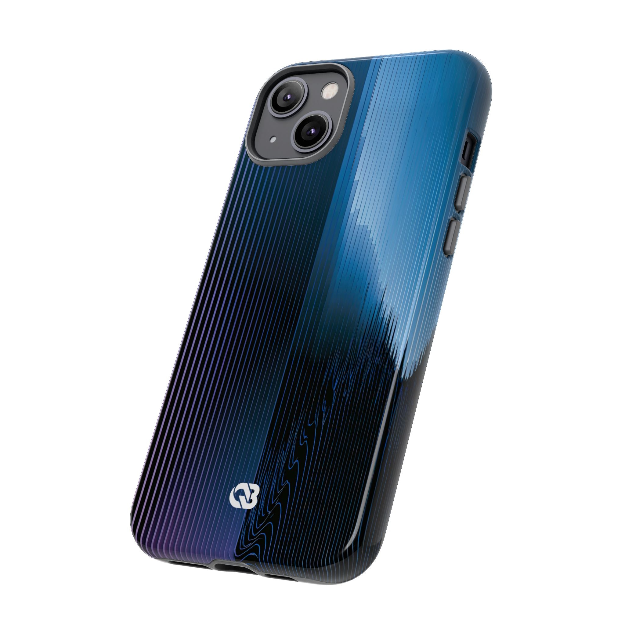 Blue Tough Phone Case for iPhone - Indigo Distortion Wave