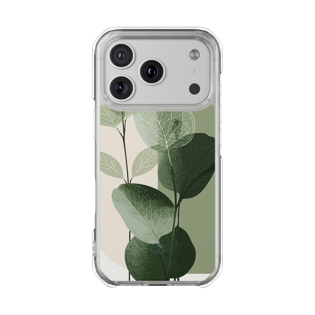 Layered Eucalyptus Study · Clear Impact Magnetic Phone Case for iPhone ·  Green