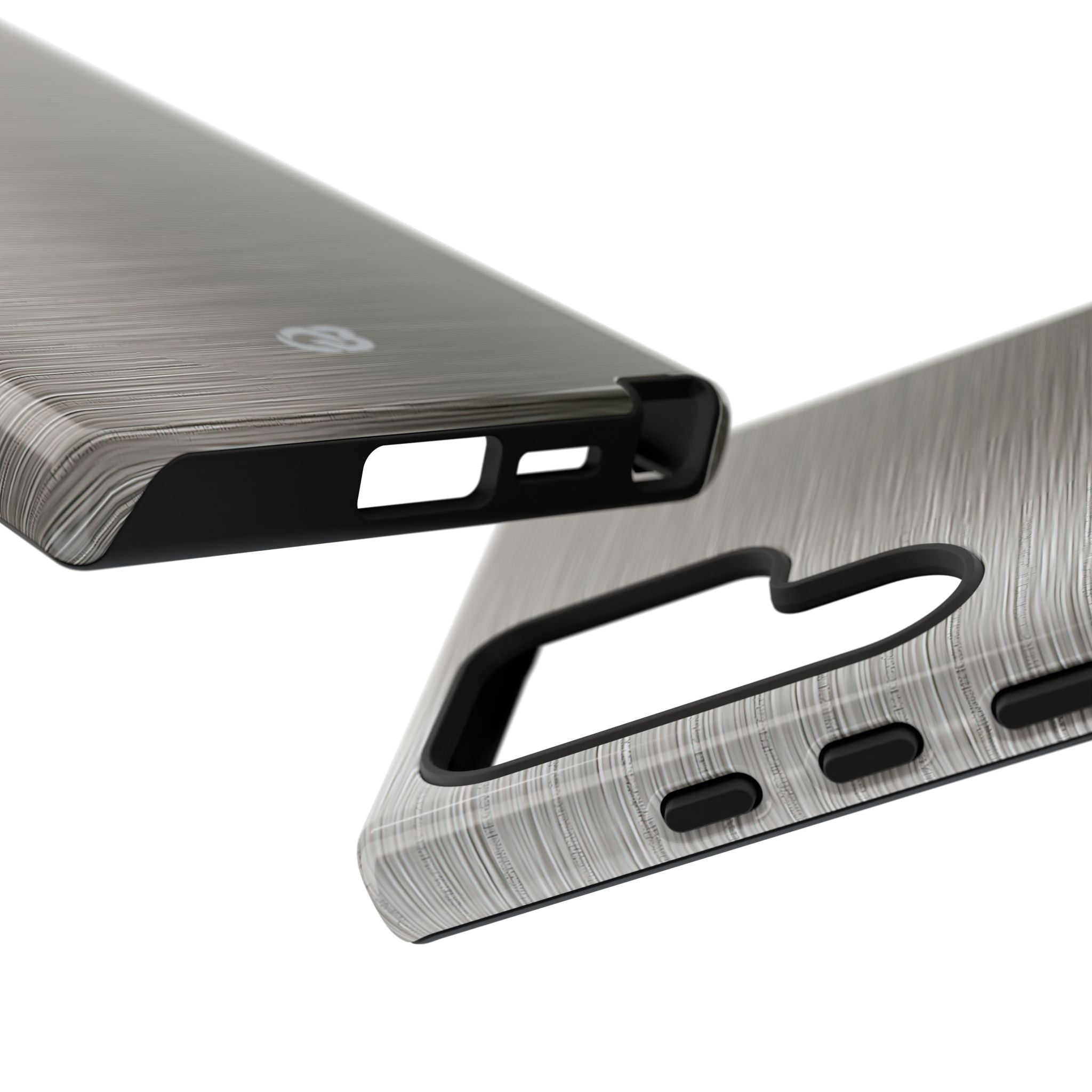 Grey Tough Phone Case for Samsung - Brushed Industrial Steel