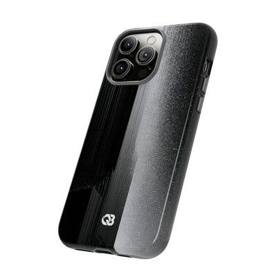 Black Tough Phone Case for iPhone - Brutalist Pixel Monolith