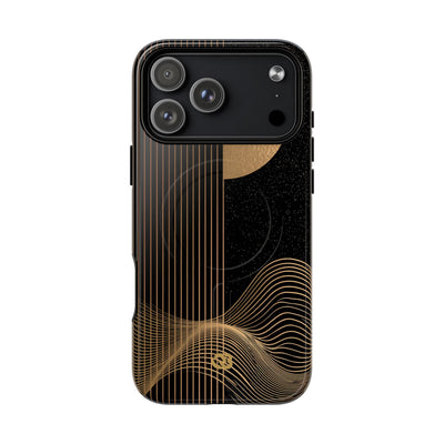 Gold Tough 2.0 Magsafe Phone Case for iPhone - Gilded Obsidian Dunes