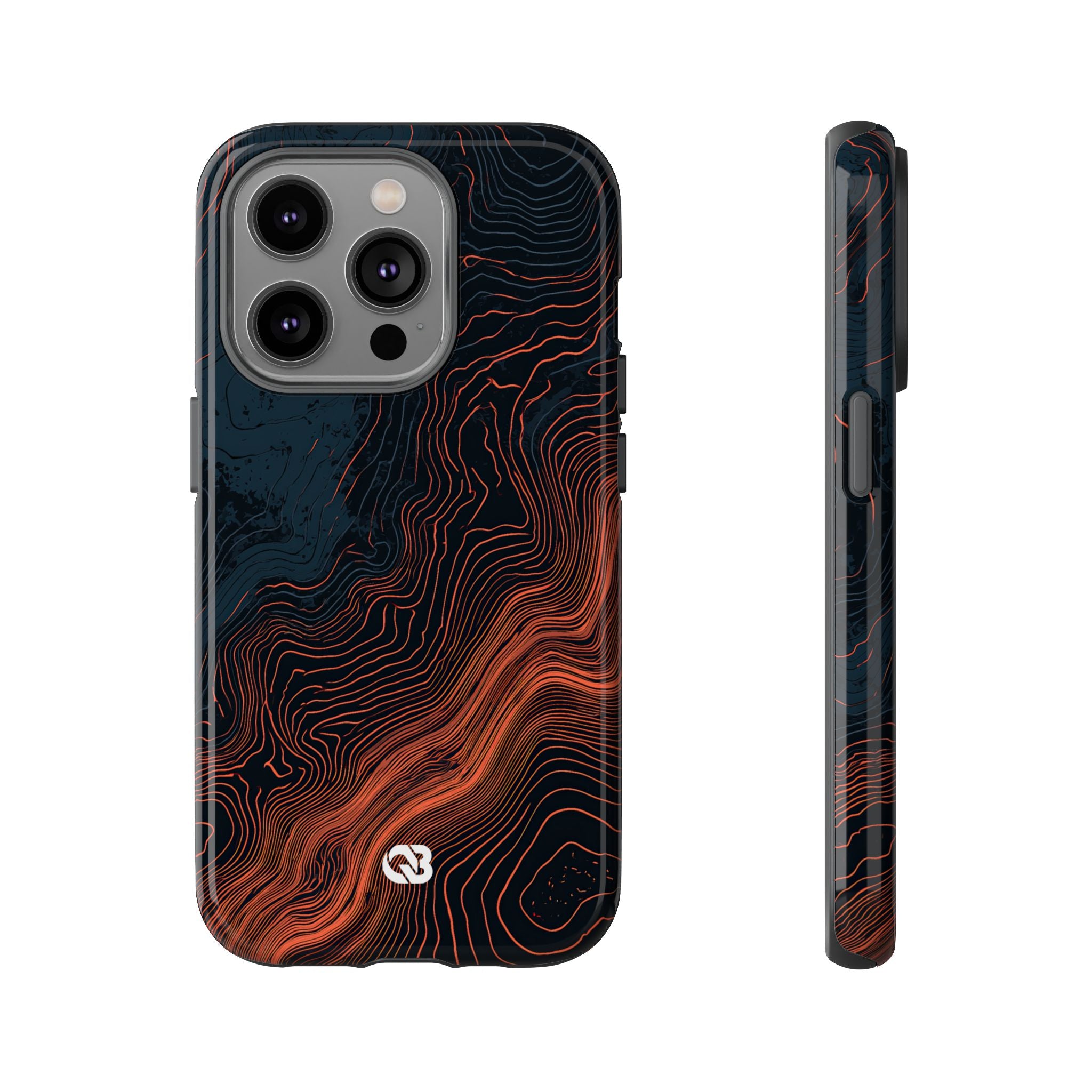 Black Tough Phone Case for iPhone - Volcanic Basalt Map