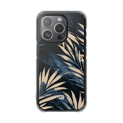 Blue Impact MagSafe Phone Case for iPhone - Midnight Indigo Palm