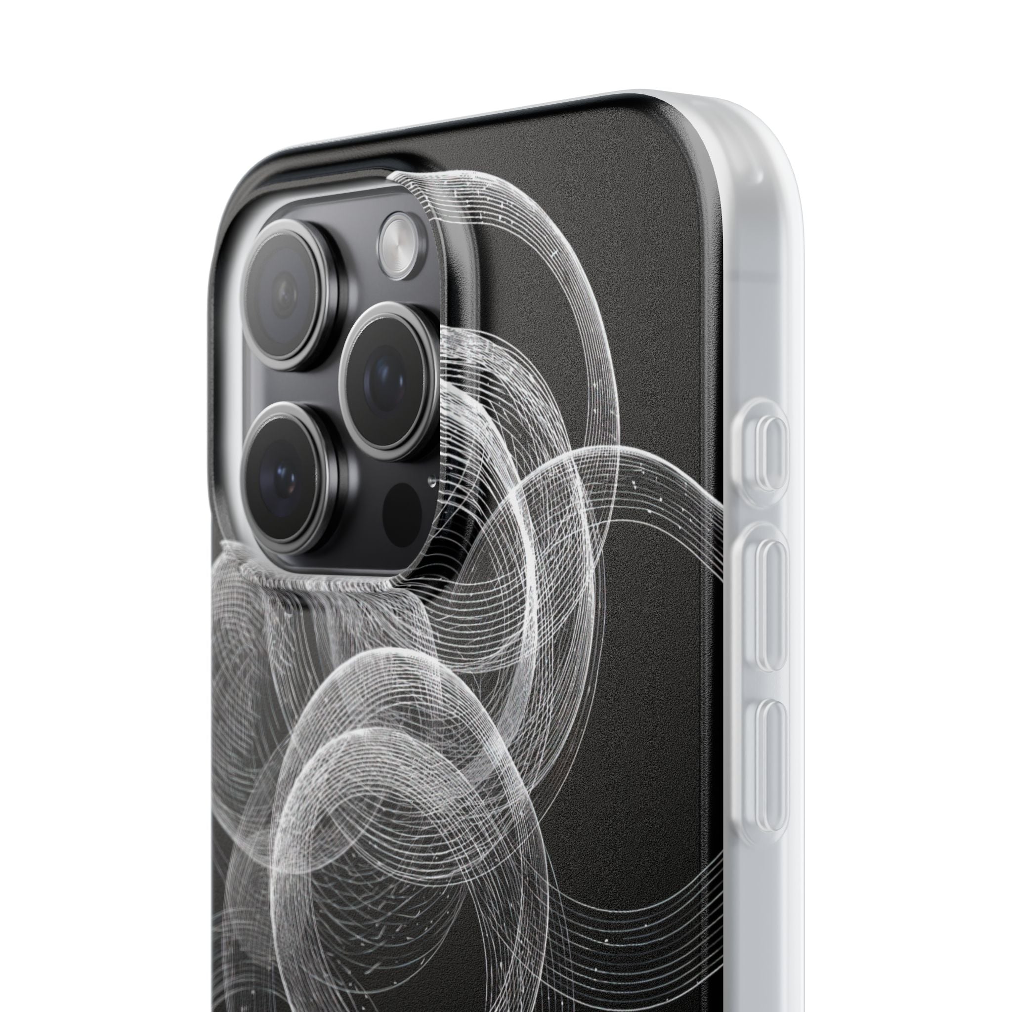 Black Lite Phone Case for iPhone - Kinetic Wireframe Orbit