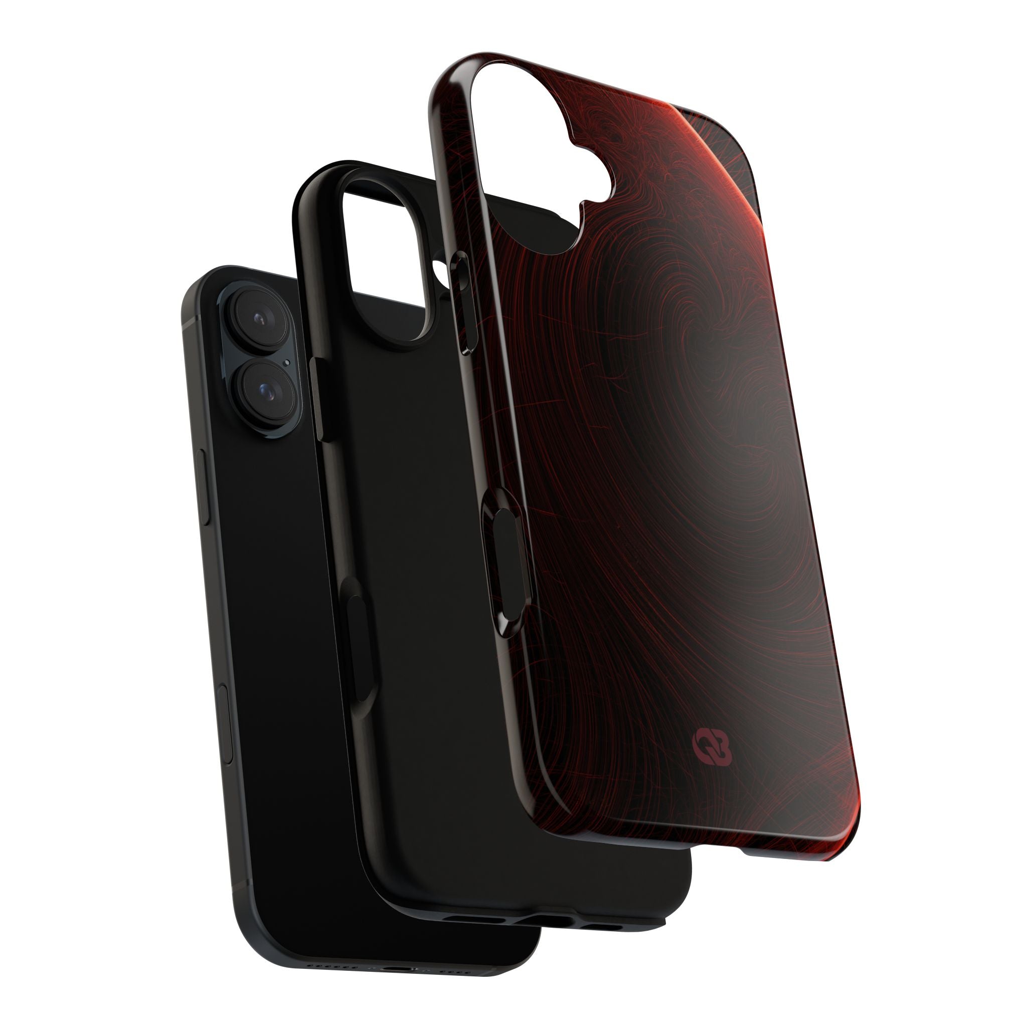 Red Tough Phone Case for iPhone - Crimson Flare Flux