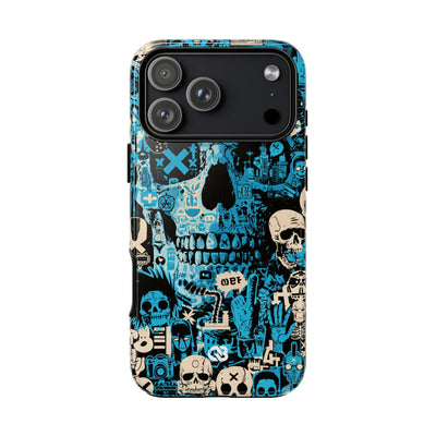 Electric Skull Graffiti · Tough Phone Case for iPhone · Blue