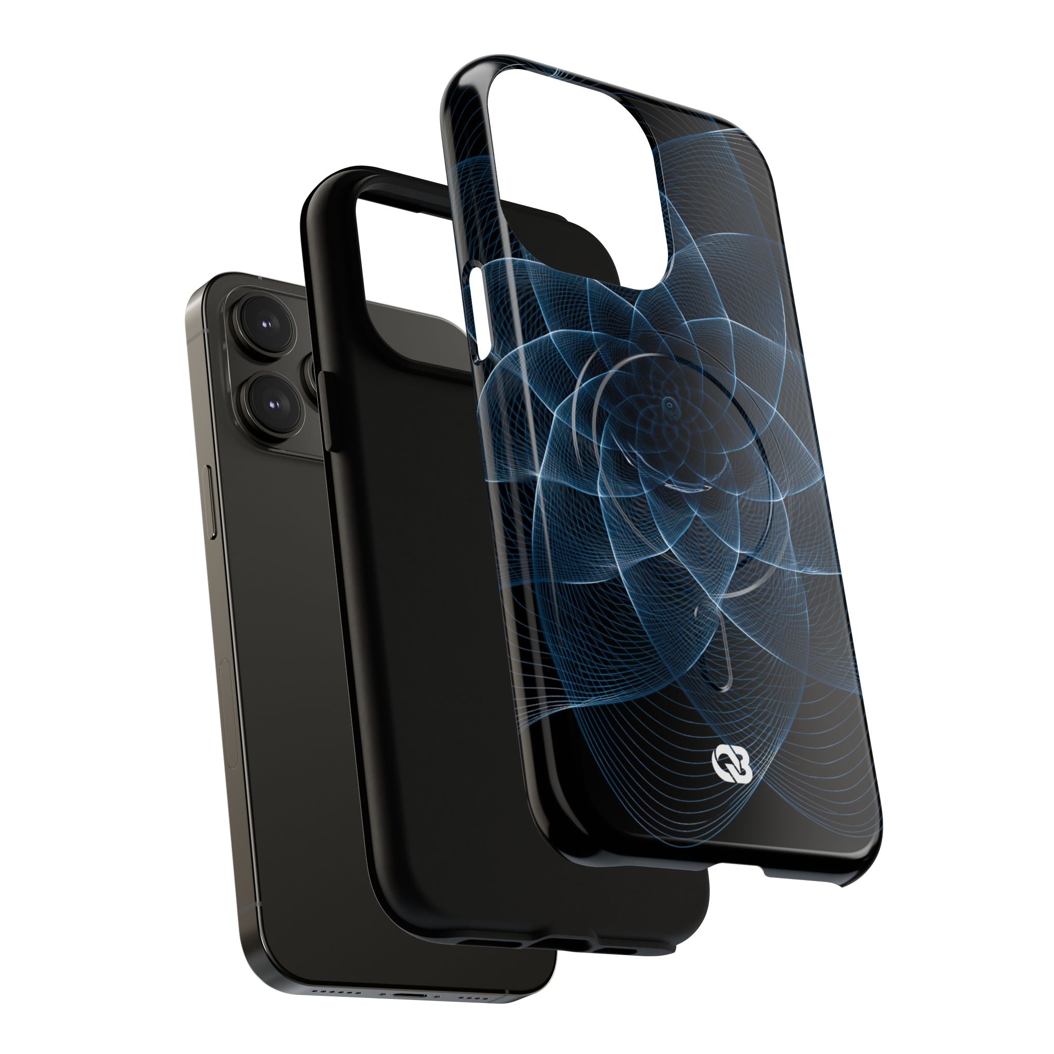 Blue Tough 2.0 Magsafe Phone Case for iPhone - Cobalt Geometric Bloom