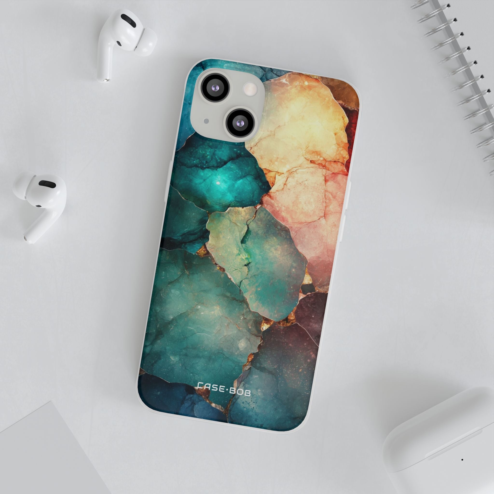 Teal Mosaic Veins iPhone 13 - Soft