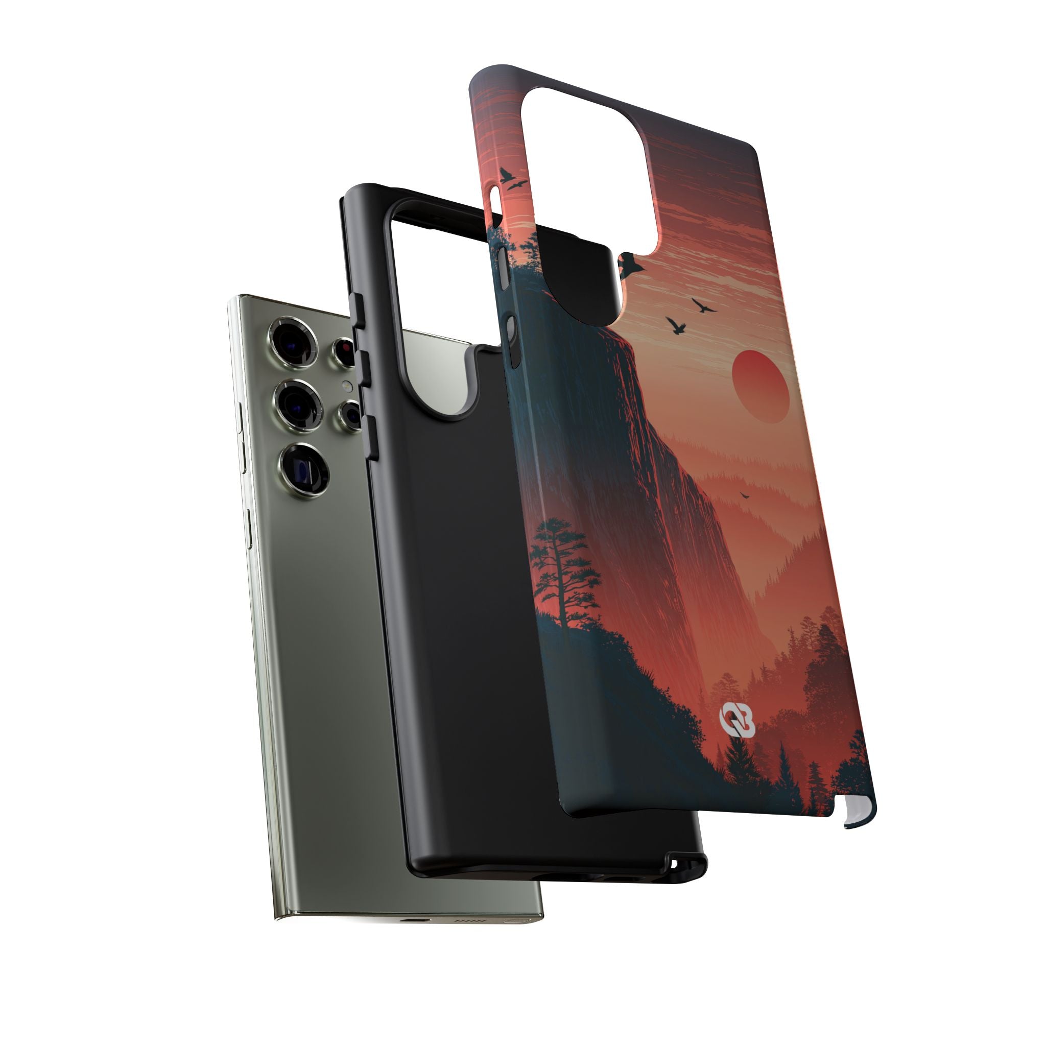 Orange Tough Phone Case for Samsung - Crimson Ridge Flight