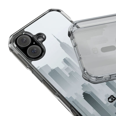 Grey Impact MagSafe Phone Case for iPhone - Steel Mist Skyline