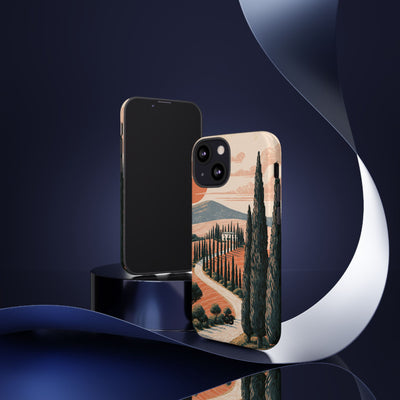 Tuscan Cypress Horizon · Tough Phone Case for iPhone · Orange