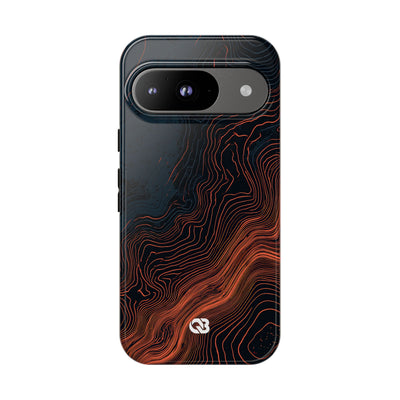 Black Tough Phone Case for Google Pixel - Volcanic Basalt Map