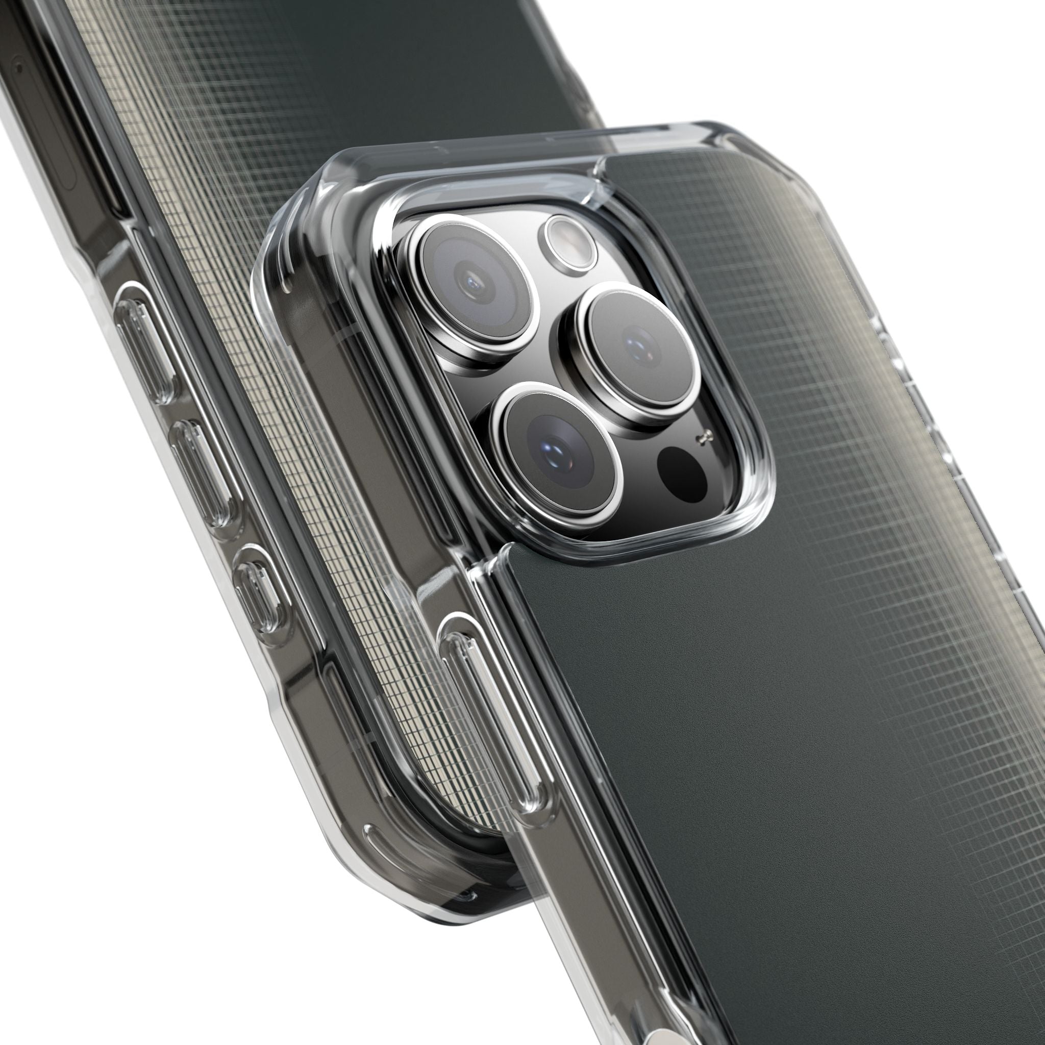 Grey Impact MagSafe Phone Case for iPhone - Charcoal Tech Grid