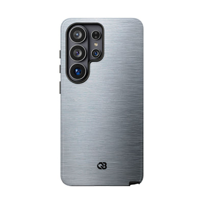 Silver Tough Phone Case for Samsung - Satin Chrome Grain