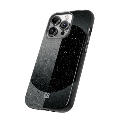 Black Tough Phone Case for iPhone - Lunar Static Orbit