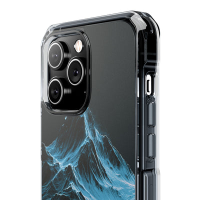 Nordic Frost Peak · Clear Impact Magnetic Phone Case for iPhone · Blue