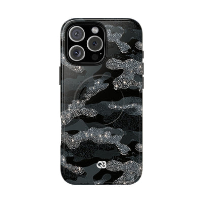 Glitter Shadow Camo · Tough 2.0 Magnetic Phone Case for iPhone · Black