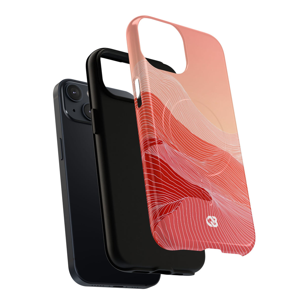 Coral Ridge Contours · Tough 2.0 Magnetic Phone Case for iPhone · Red