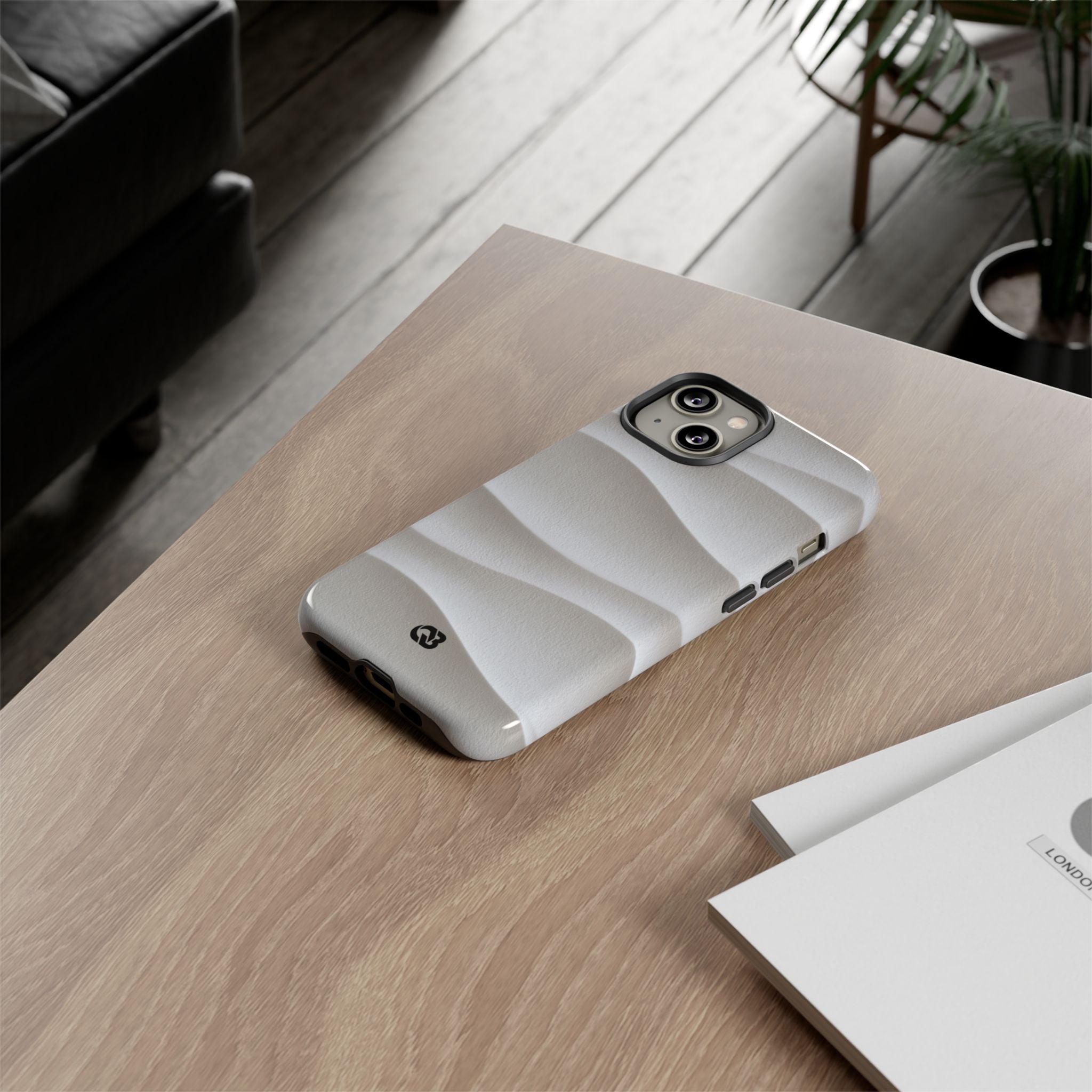 White Tough Phone Case for iPhone - Arctic Flow Ridges