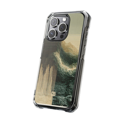 Beige Impact MagSafe Phone Case for iPhone - Veridian Data Ridge