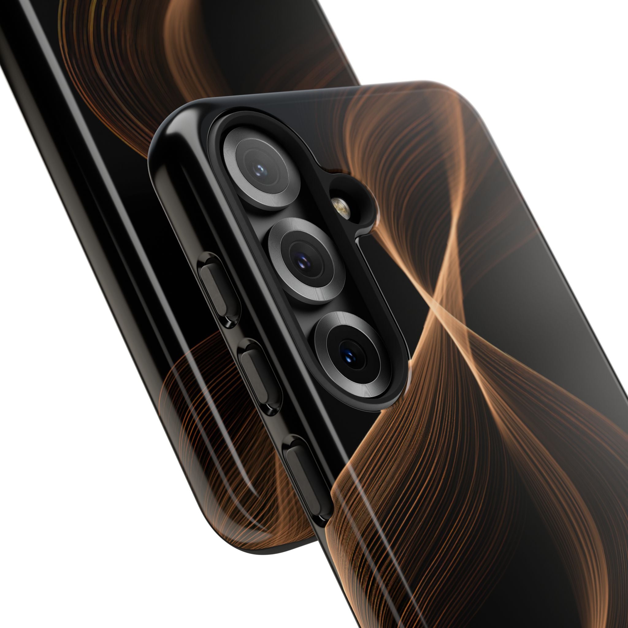 Brown Tough Phone Case for Samsung - Copper Silk Wave