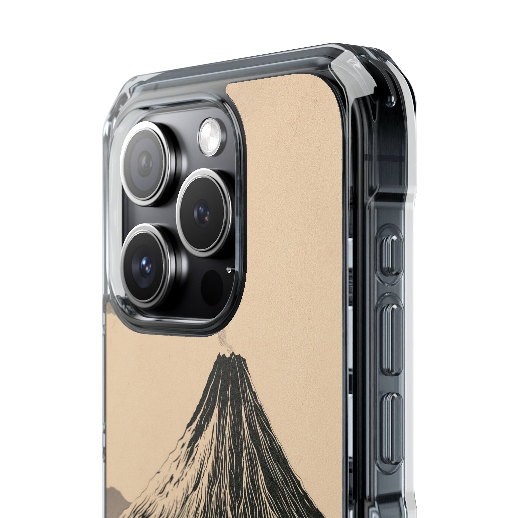 Beige Impact MagSafe Phone Case for iPhone - Obsidian Ink Summit