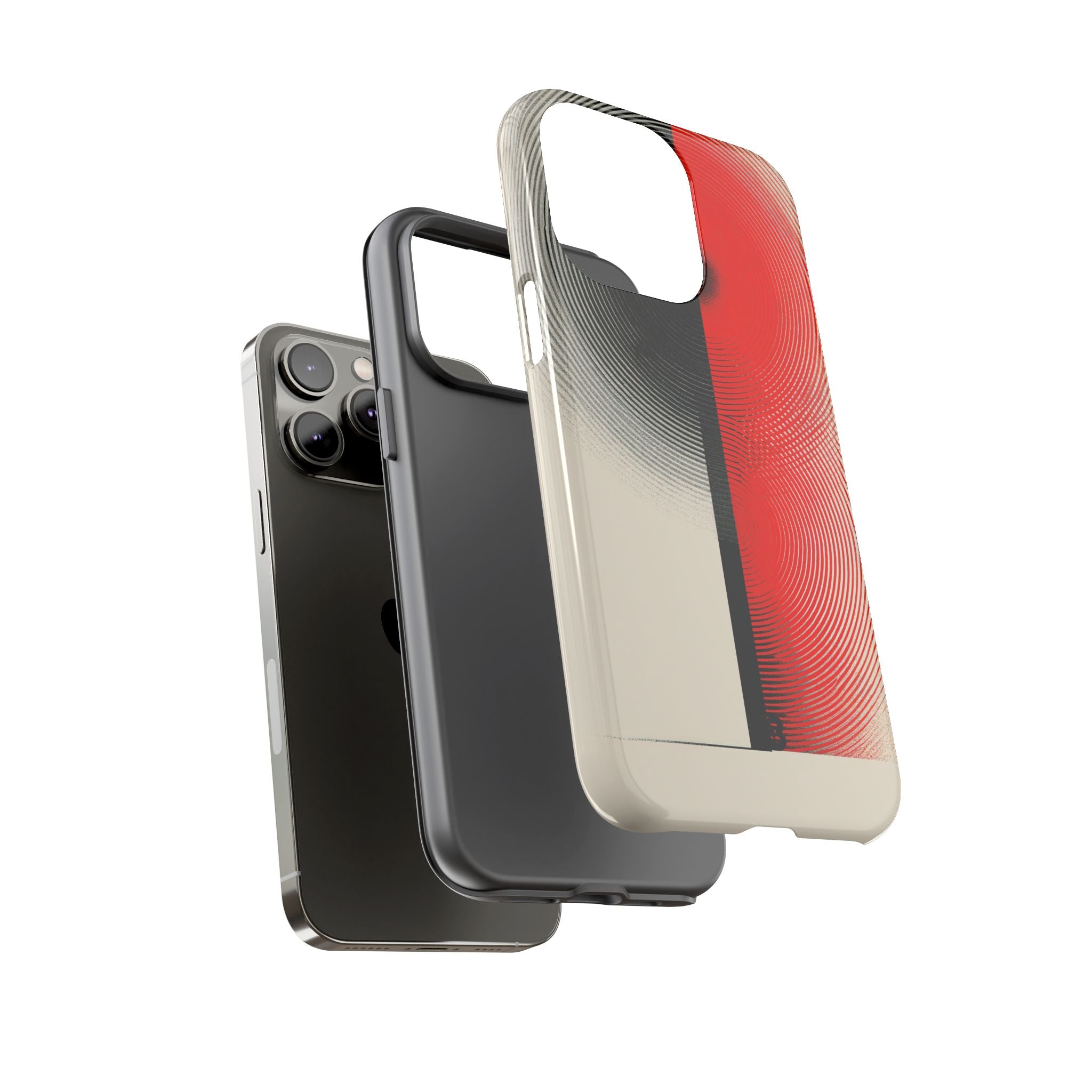 Red Tough Phone Case for iPhone - Split Signal Red