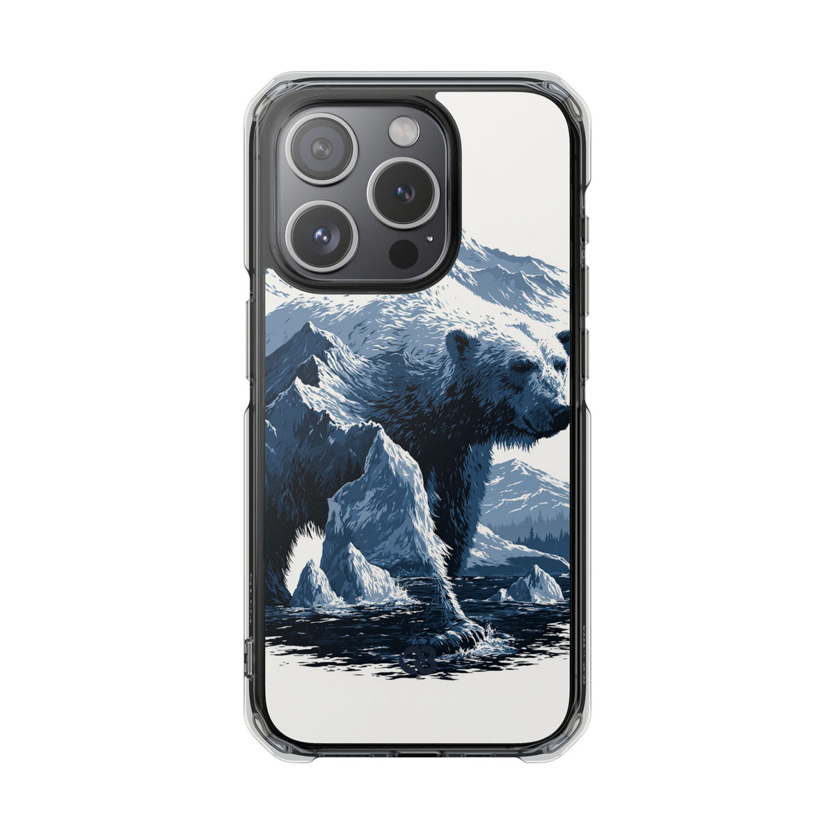 Fjord Summit Bear · Clear Impact Magnetic Phone Case for iPhone · Blue