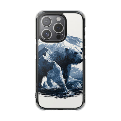 Fjord Summit Bear · Clear Impact Magnetic Phone Case for iPhone · Blue