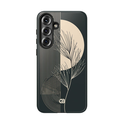 Black Tough Phone Case for Samsung - Obsidian Sand Willow