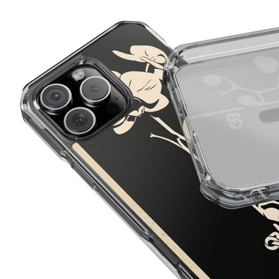 Black Impact MagSafe Phone Case for iPhone - Obsidian Bone Orchid