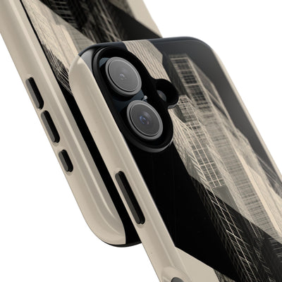 Beige Tough Phone Case for iPhone - Monolith Urban Grid