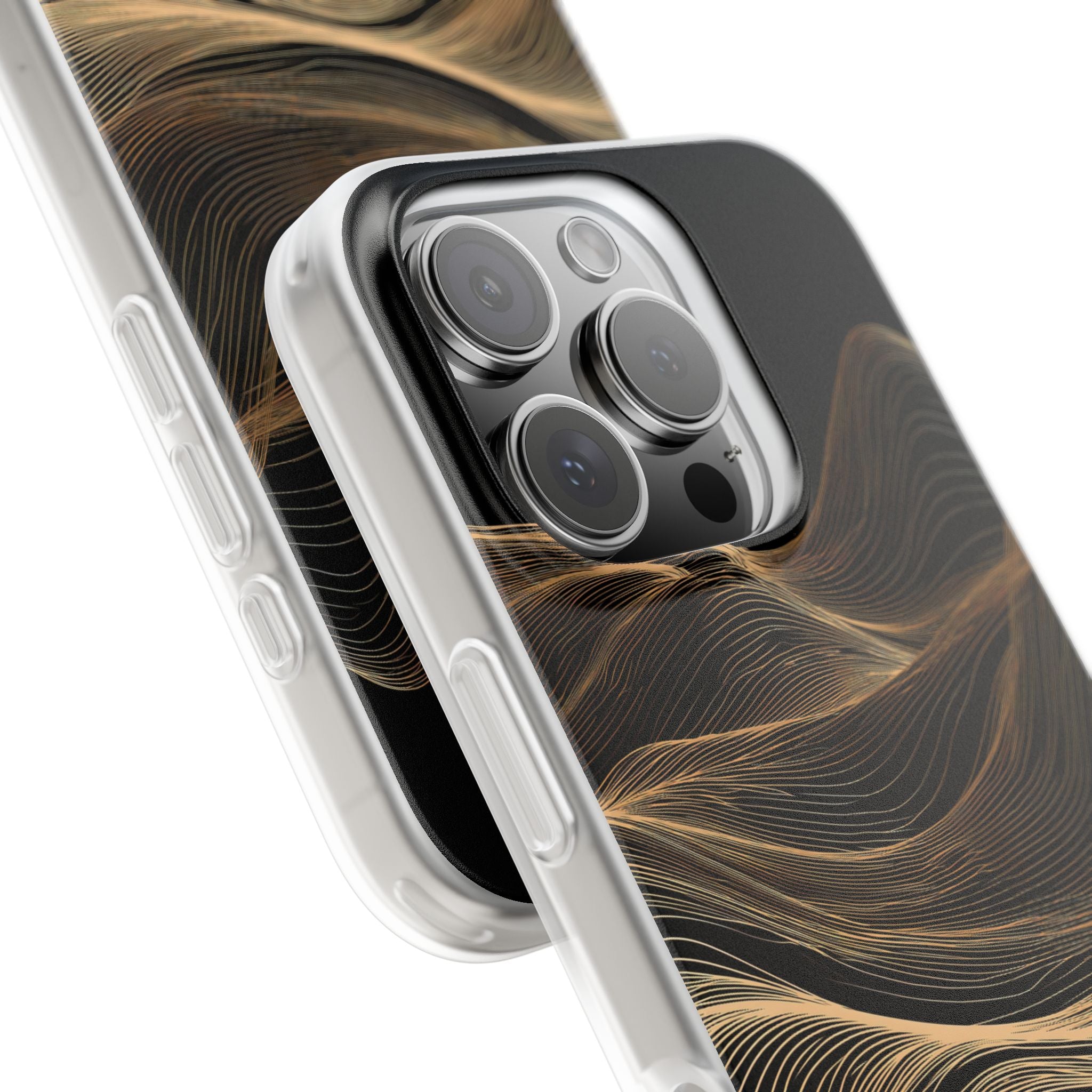 Black Lite Phone Case for iPhone - Copper Topo Ridge